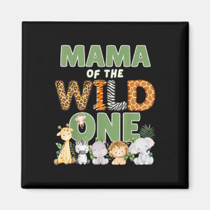 Aimant Maman du sauvageon 1er anniversaire safari famille