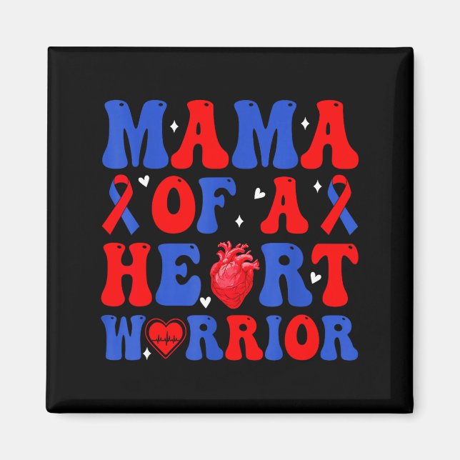 Aimant Maman d'un guerrier du cœur malformation cardiaque (Devant)