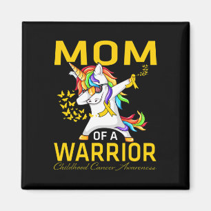 Aimant Maman d'un guerrier Licorne de sensibilisation au