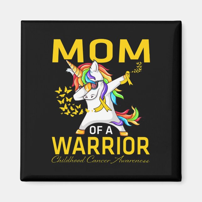 Aimant Maman d'un guerrier Licorne de sensibilisation au  (Devant)