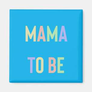 Aimant Maman en devenir - Multicolore avec fond bleu