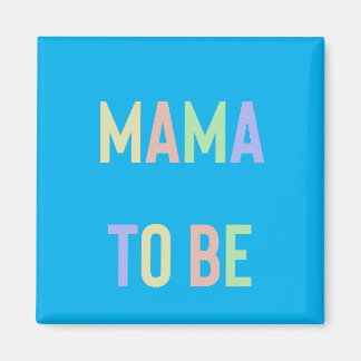 Aimant Maman en devenir - Multicolore avec fond bleu