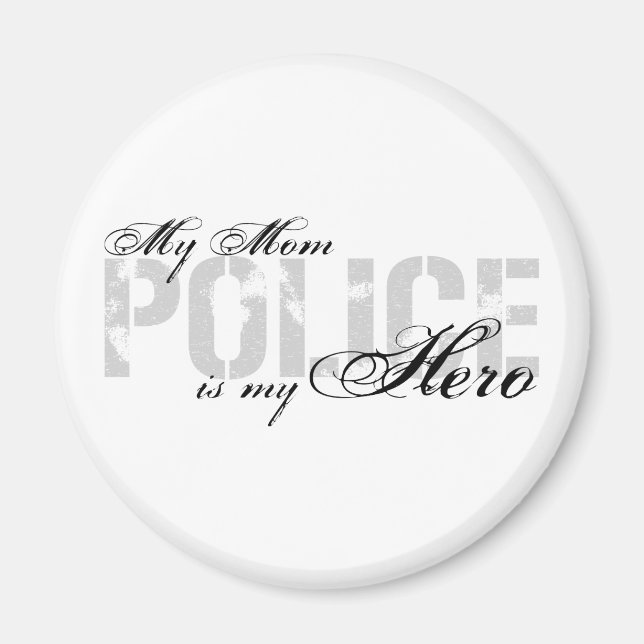 Aimant Maman est mon héros - POLICE (Devant)