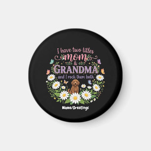 Aimant Maman et grand-mère Deux Titres Floral Chien Desig