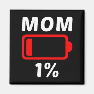 Aimant Maman fatiguée batterie faible Cadeau de fête des 