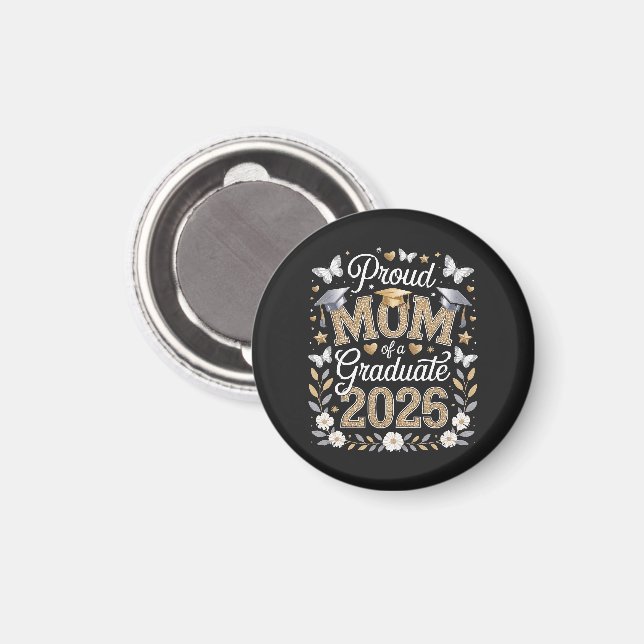 Aimant Maman fière d'une diplômée de 2026 (Recto/Verso)