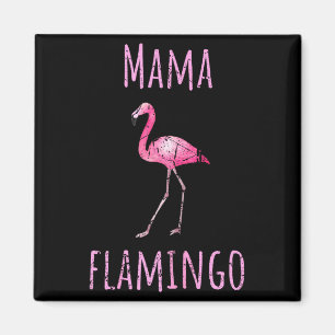 Aimant Maman flamant tropical animal d'été aquarelle