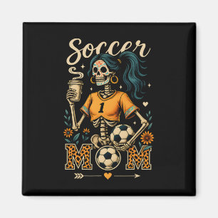 Aimant Maman foot squelette café léopard style vintage H