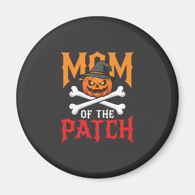 Aimant Maman Halloween de Patch Pumpkin Sorcière (Devant)