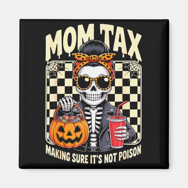 Aimant Maman Halloween vérifie que ce n'est pas Ison sque (Devant)