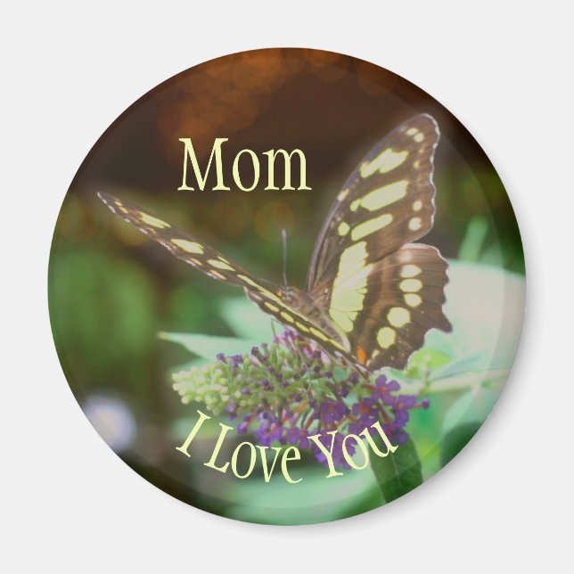 Aimant Maman je t'aime papillon  (Devant)