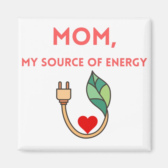 Aimant Maman, ma source d'énergie (Devant)
