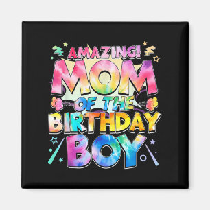 Aimant Maman Mignonne Du Garçon D'anniversaire Tie Dye As
