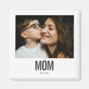 Aimant Maman Minimaliste Établie Photo Instantanée Vintag
