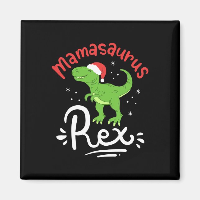 Aimant Maman Noël Saurus Rex Dinosaure Mère Noël  (Devant)