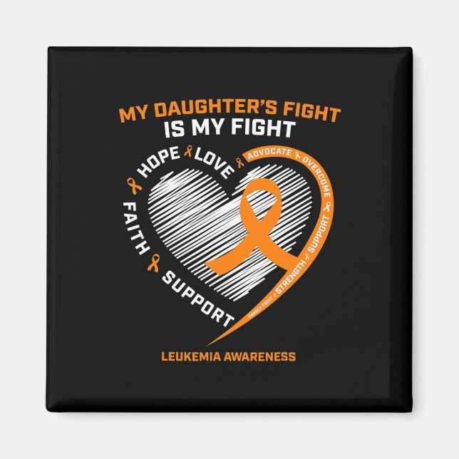 Aimant Maman Papa Orange Mes Filles Lutter Contre La Leuc (Devant)