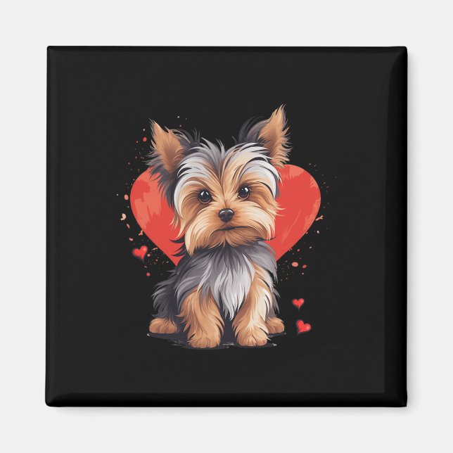 Aimant Maman Papa propriétaire de Yorkie amoureux de chie (Devant)