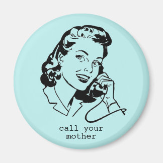 Aimant Maman Rétro Turquoise Bleu Drôle Vintage