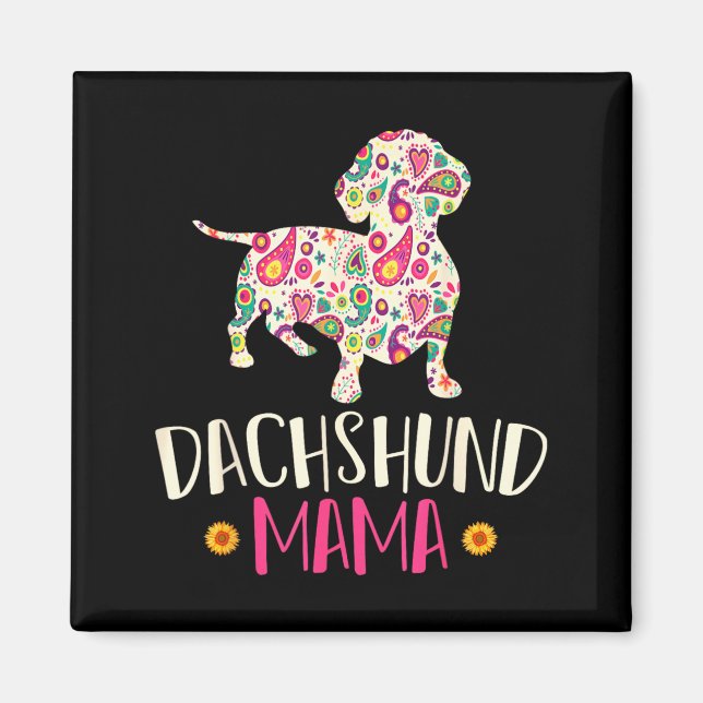 Aimant Maman saucisse Chien Saucisse Vintage Teckel (Devant)