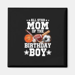 Aimant Maman Star Du Garçon D'anniversaire Sketll Footbal