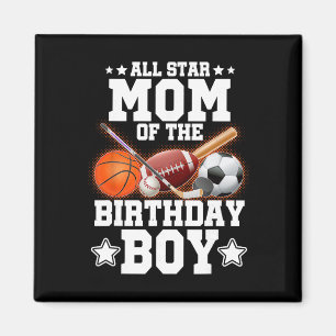 Aimant Maman Star Du Garçon D'anniversaire Sketll Footbal