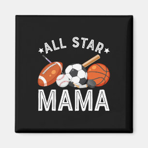Aimant Maman Star Du Garçon D'anniversaire Sketll Footbal