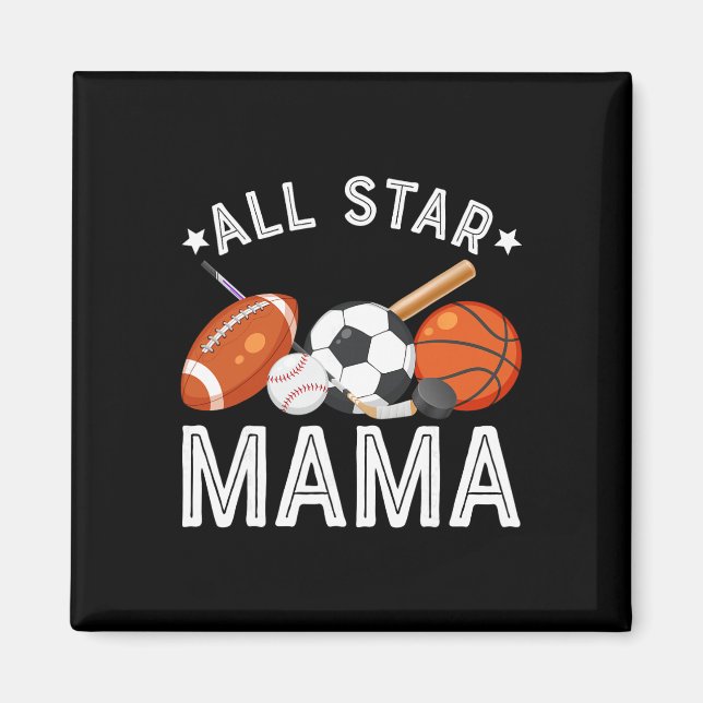 Aimant Maman Star Du Garçon D'anniversaire Sketll Footbal (Devant)