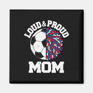 Aimant Maman Supportrice De Football Loud Et Fière Drôle