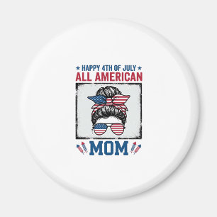 Aimant Maman tout à fait américaine 4 juillet vintage con