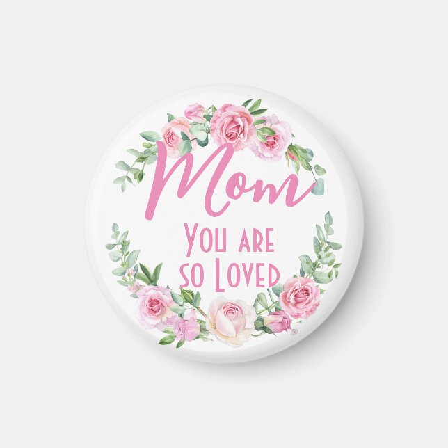 Aimant Maman Tu es si aimée Floral Rose (Devant)