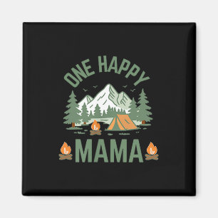 Aimant Maman un campeur heureux 1er anniversaire camping