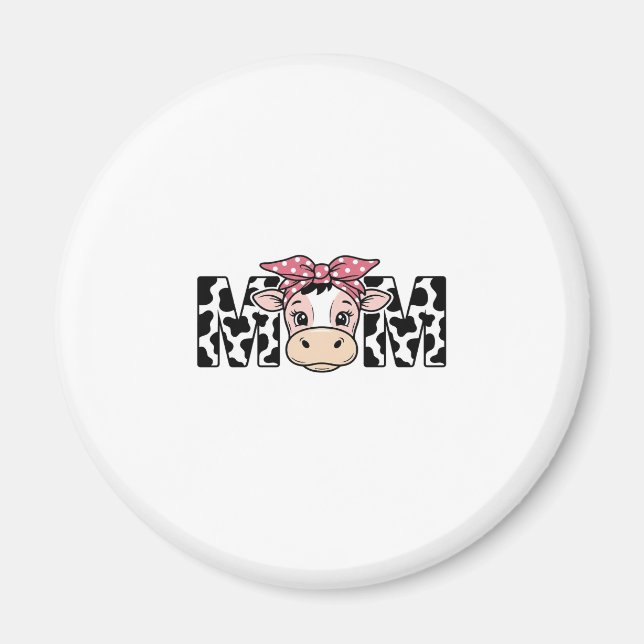 Aimant Maman Vache Mignonne Nœud Conception Graphique_1 (Devant)
