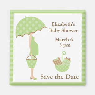 Aimant Maman verte va être avec le parapluie