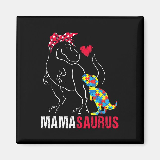 Aimant Mamasaurus T Rex Dinosaur Mama Saurus Autisme Awar (Devant)