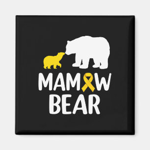 Aimant Mamaw Bear Chilhood Cancer Awareness Squa