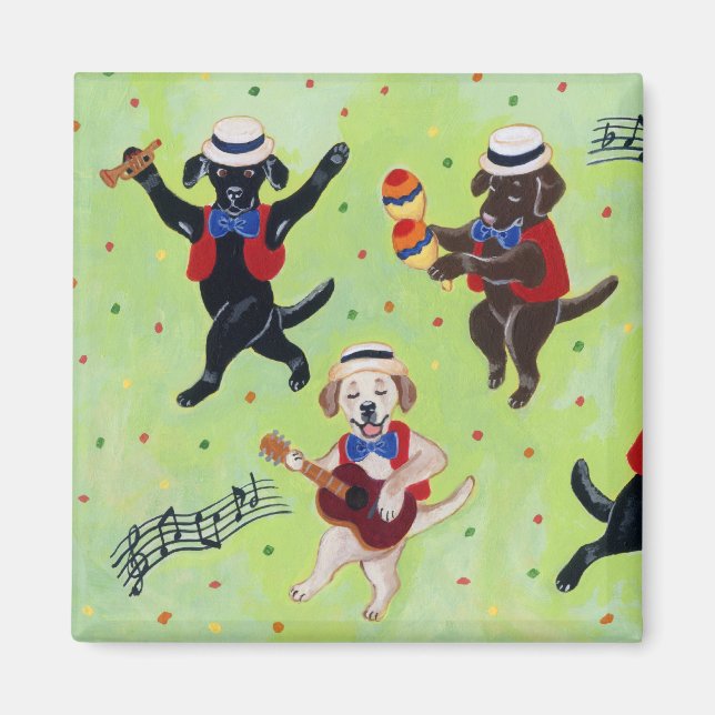 Aimant Mambo Labrador Musicians Peinture (Devant)