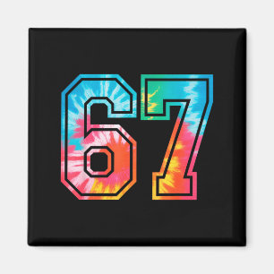 Aimant Mamie 67 Mème Drôle Six Sept Tie Dye Génération Al