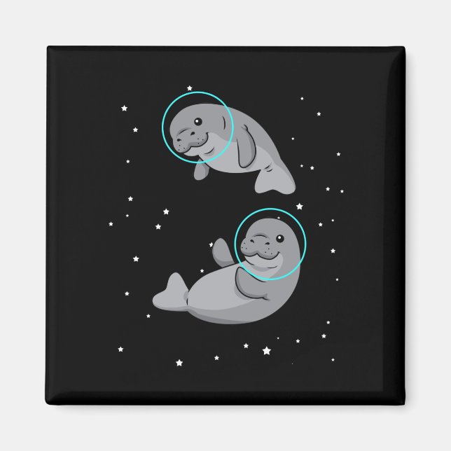 Aimant Manatee Astronaut Cadeaux femmes Space Manatee (Devant)