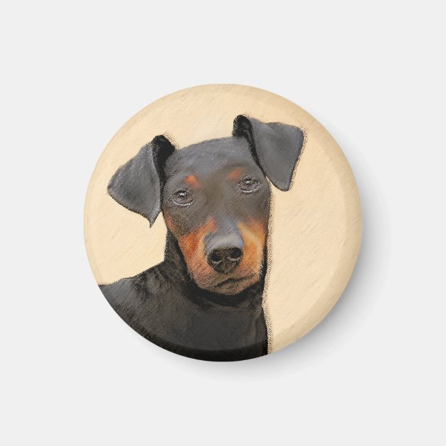 Aimant Manchester Terrier Peinture Art animal original (Devant)