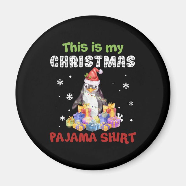 Aimant Manchot C'est Mon Maillot de Noël Pyjama (Devant)