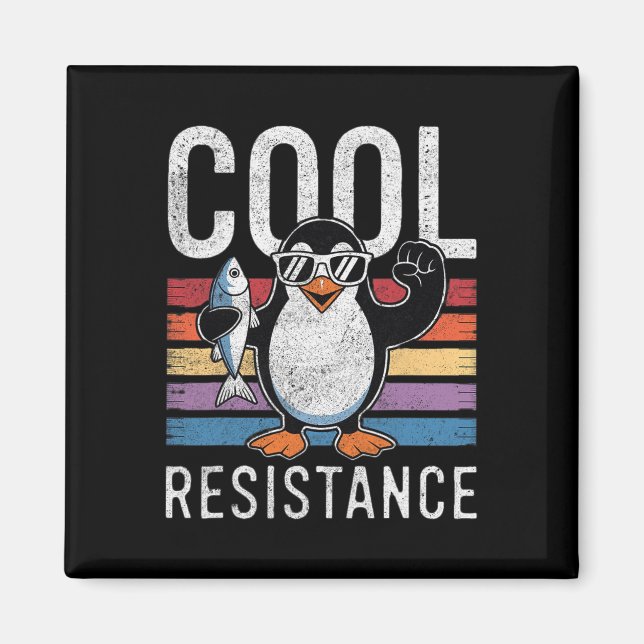 Aimant Manchot de résistance cool subtile tarifs protesta (Devant)