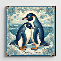Manchot Pieds Heureux Couple d'oiseaux de glace Ne