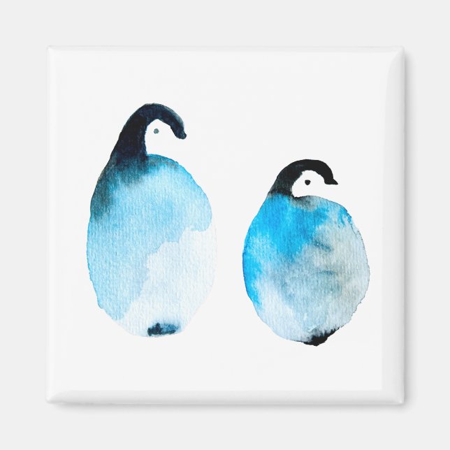 Aimant Manchots mignons aquarelle (Devant)