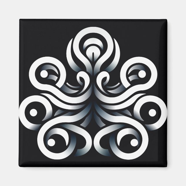 Aimant Mandala abstrait géométrique sacré Zen minimal (Devant)