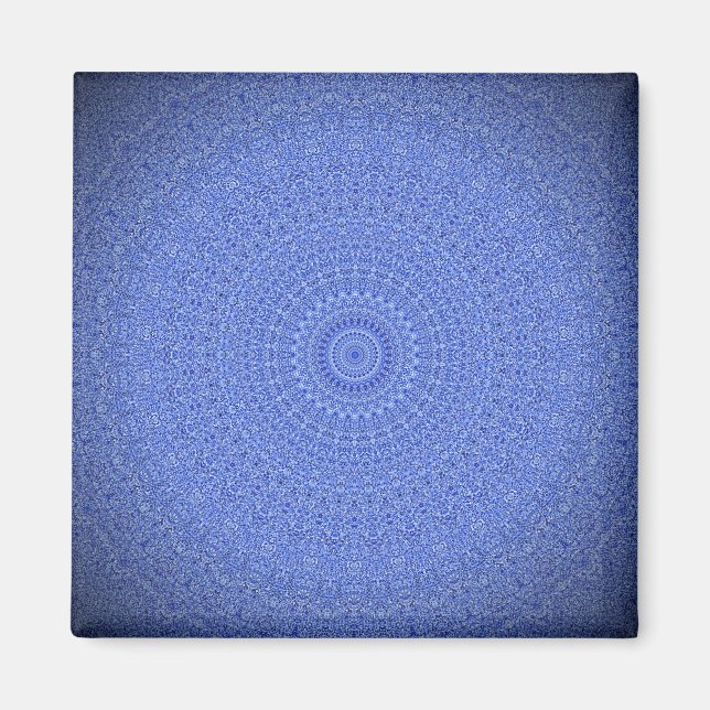 Aimant Mandala bleu (Devant)