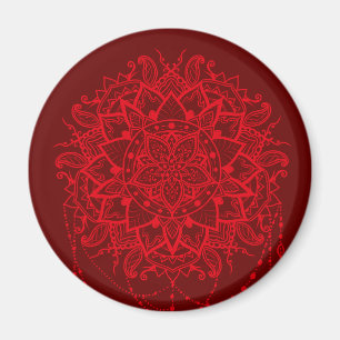 Aimant Mandala burgundy Indian