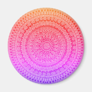 Aimant Mandala d'art original multicolore
