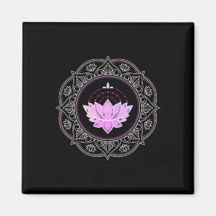 Aimant Mandala de fleur de lotus Yoga Dessin de lotus Fle
