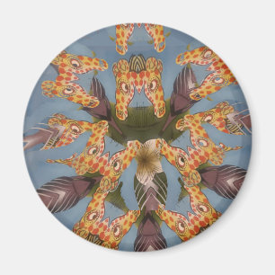 Aimant Mandala de girafe à kaléidoscope : Art de safari a
