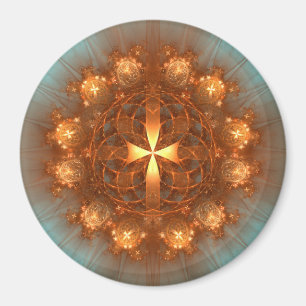 Aimant Mandala de la Croix Brillante